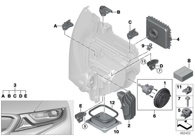 2016 BMW i8  Front Light Electronics Control Unit Diagram for 63117429121