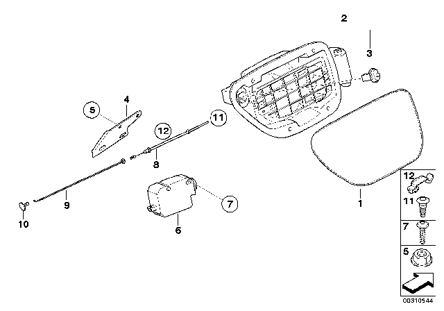 2009 BMW 650i Filler Flap Actuator Diagram for 67116987635