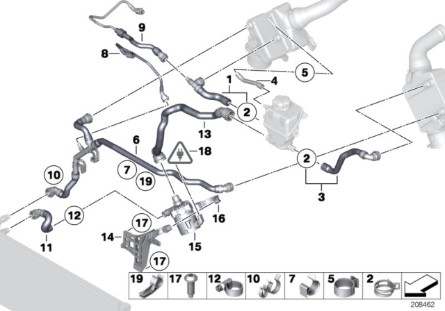 2012 BMW 750i xDrive  Coolant Hose Diagram for 17127575431