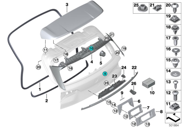 2020 BMW X7  Set Of Sealing Strips Diagram for 51629447776