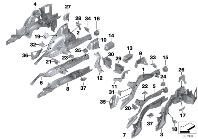 2017 BMW 340i GT xDrive  MOUNT, TIE-DOWN RAIL, FRONT Diagram for 41007333909
