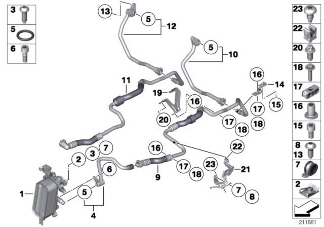 2012 BMW 650i  Cable Holder Diagram for 12527575154
