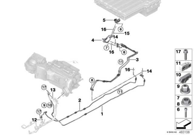 2018 BMW 330e  Suction Line, Underfloor, Part 1 Diagram for 64539368335