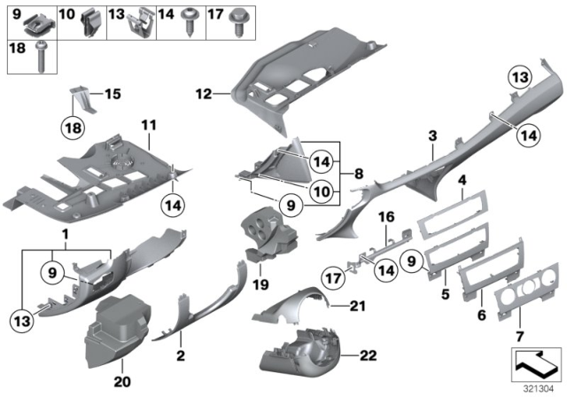 2015 BMW X1  Trim Panel Foot Controls Diagram for 51459224080