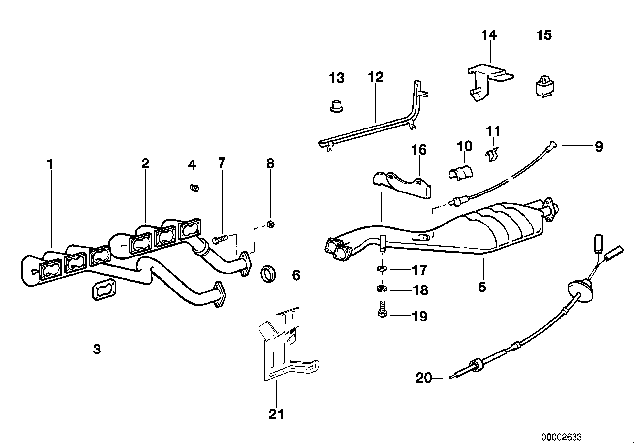 1988 BMW M5  Oxygen Sensor Diagram for 11781310860