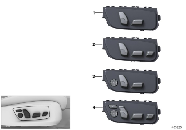2017 BMW Alpina B7  Seat Adjustment Switch, Right Diagram for 61316834262
