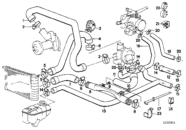 1990 BMW 325i  Clamp Diagram for 61131379580