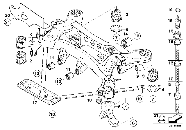2008 BMW 128i  Tension Strut Diagram for 33306778243