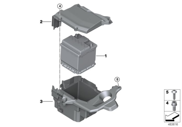 2016 BMW 330e Original Bmw Agm-Batterie 90Ah Diagram for 61216924023