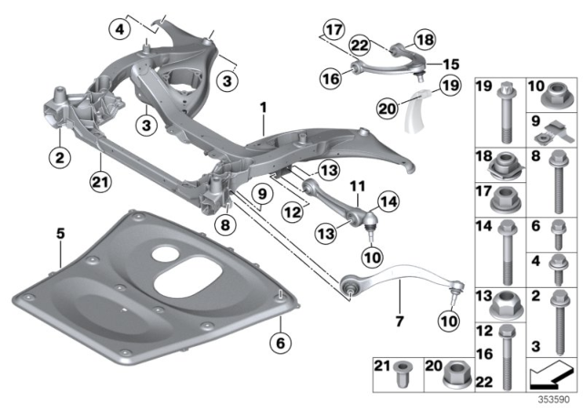 2014 BMW M6 Hexagon Screw With Flange Diagram for 31106770256