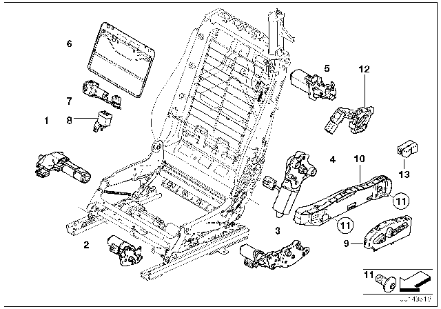 2006 BMW M6  Lumbar Support Pump Diagram for 52107115693