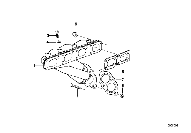1991 BMW 318is  Exhaust Manifold Diagram for 11621728370