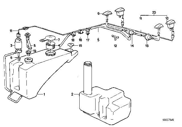 1983 BMW 528e  Spray Nozzle Diagram for 61661373401