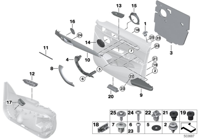 2020 BMW X1  Trim, Button Diagram for 51417417556