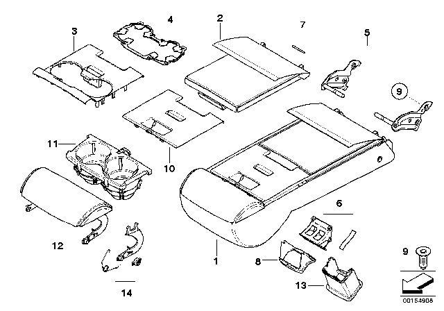 2005 BMW 545i  Cover, Locking Mechanism Diagram for 52209153169