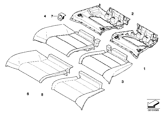 2007 BMW 328i Seat Carrier, Rear Right Diagram for 52209113028