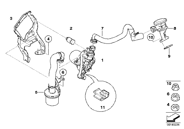2011 BMW 328i xDrive Secondary Air Pump Bracket Diagram for 11727557905