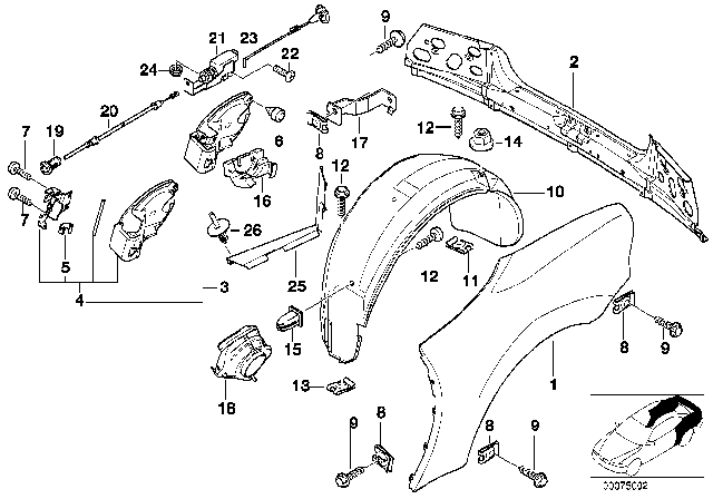 1997 BMW Z3  Tank Filler Pot Diagram for 51718398538