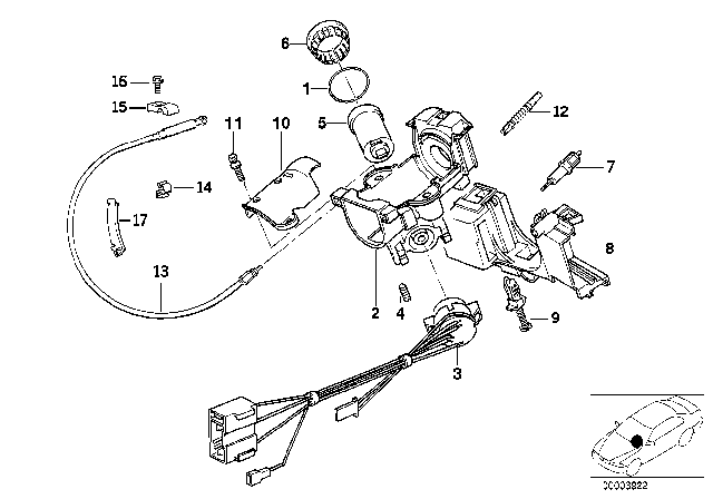 1993 BMW 325is  Interlock Steering Lock Diagram for 32321160278