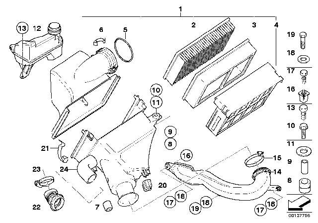 2000 BMW 528i Hex Bolt With Washer Diagram for 07119903001