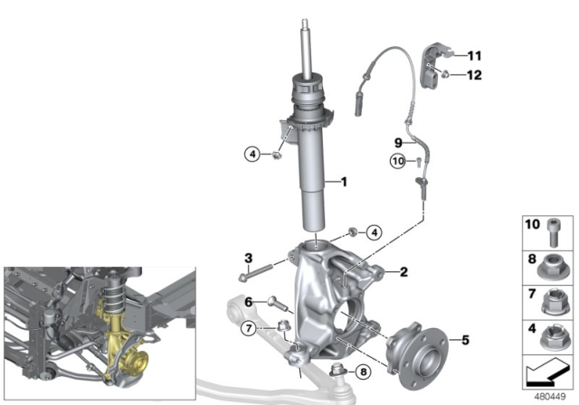 2014 BMW i3  Wheel Hub With Bearing Diagram for 33416852156