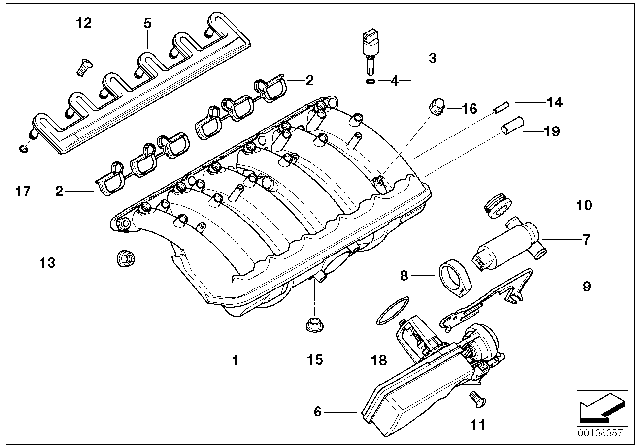 2000 BMW 323i Return Pipe Diagram for 11157520035
