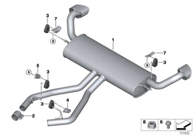 2008 BMW X5  Muffler Diagram for 18107558646