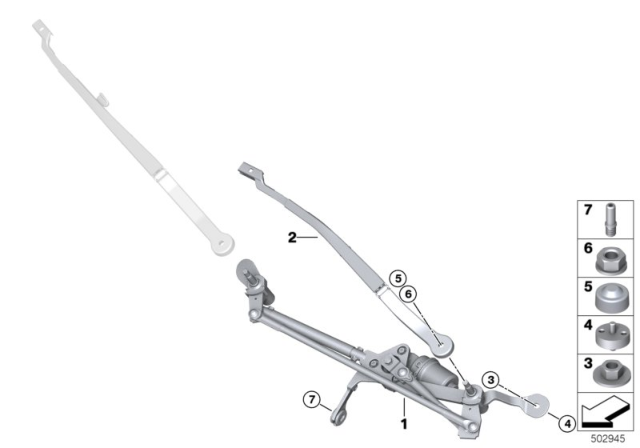 2020 BMW X3 M  Left Wiper Arm Diagram for 51138492674