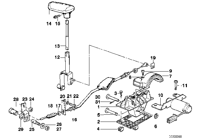1994 BMW 750iL  Selector Lever Diagram for 24511216211
