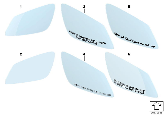 2015 BMW 650i xDrive  Mirror Glass, Heated, Convex, Right Diagram for 51167228614