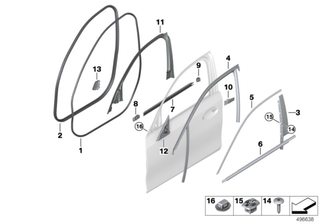 2020 BMW 330i  CHANNEL COVER, EXTERIOR, DOOR Diagram for 51337407411