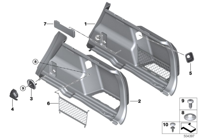 2017 BMW X1  Expanding Rivet Diagram for 51442756902