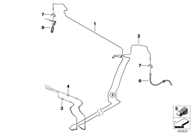2019 BMW X5  Brake Hose Rear Diagram for 34326883447
