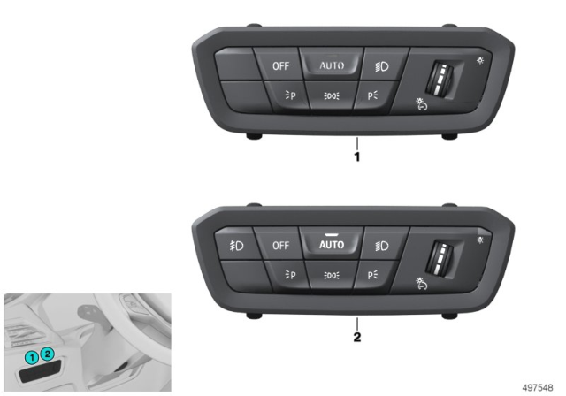 2020 BMW 330i xDrive  CONTROL ELEMENT LIGHT Diagram for 61319461140