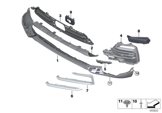 2019 BMW X5 Chrome Strip, Left Diagram for 51117449691