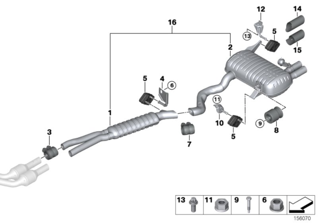 2006 BMW 330xi  Tailpipe Trim, Chrome Diagram for 18307549558