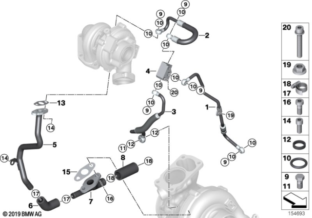 2009 BMW 335d  Gasket Asbestos Free Diagram for 11427809831