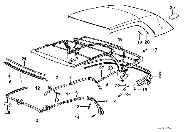 1999 BMW 323i  Rail Front Left Diagram for 54318135251