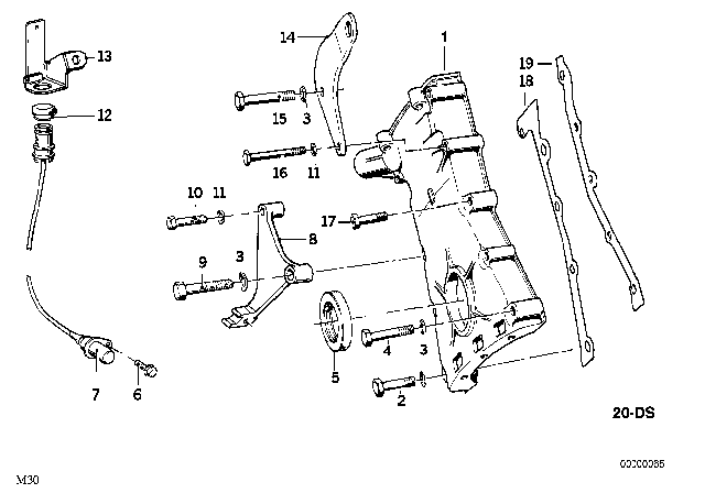 1980 BMW 633CSi  Position Transmitter Diagram for 12111361879