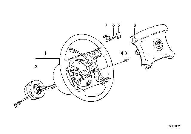 1989 BMW 735i  Locking Mechanism Diagram for 32341161875