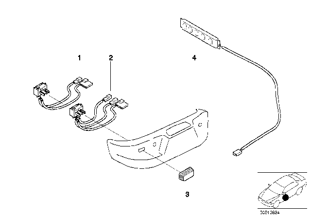 1996 BMW Z3 Switch For Longitudinal Seat Adjustm., Rhgt Diagram for 61318410672