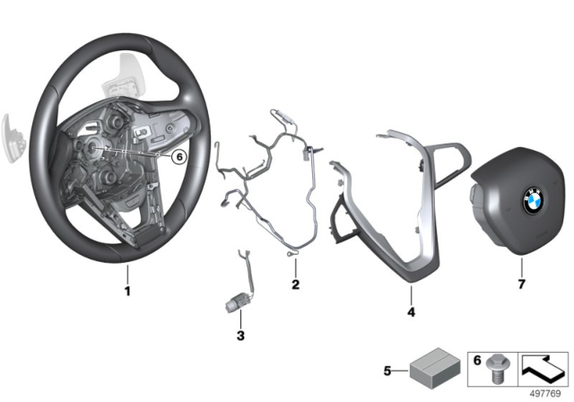 2019 BMW Z4  DECOR TRIM COVER, STEERING W Diagram for 32309892215