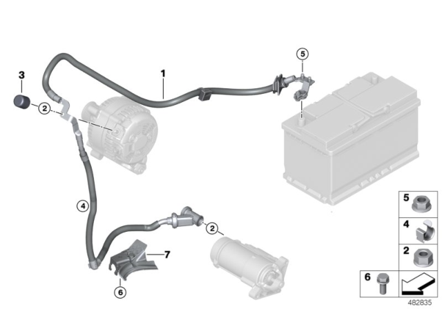 2020 BMW X2  BATTERY CABLE/CABLE STARTER Diagram for 12428654635