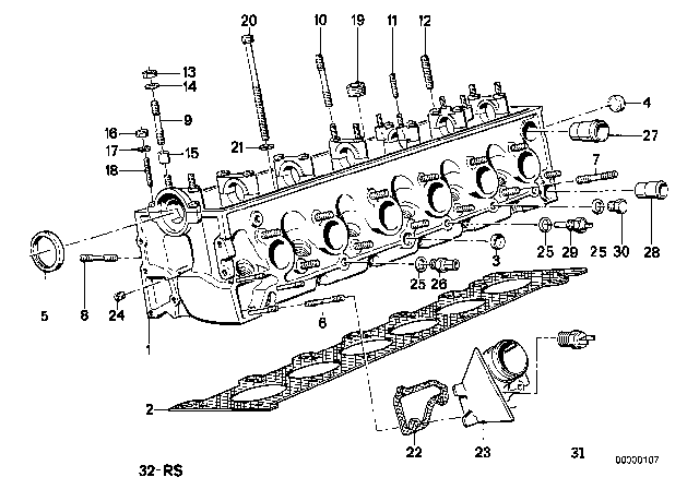 1985 BMW 524td  Cover Lid Diagram for 07119937293