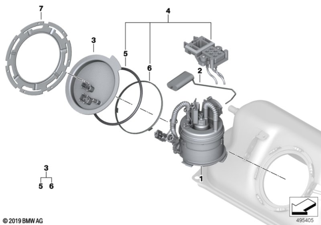 2016 BMW i3  Electric Fuel Pump Diagram for 16117381652