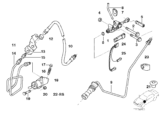 2000 BMW 323i  Lock Valve Diagram for 21521163910