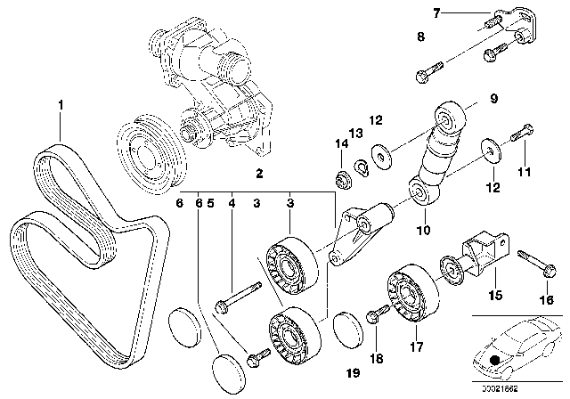 1999 BMW 540i  Fillister Head Screw Diagram for 11281435115
