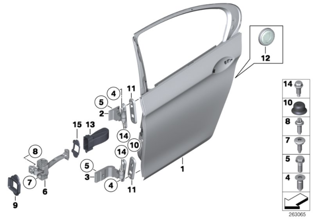 2011 BMW 535i  Cover, Door Retainer, Rear Diagram for 51227185637