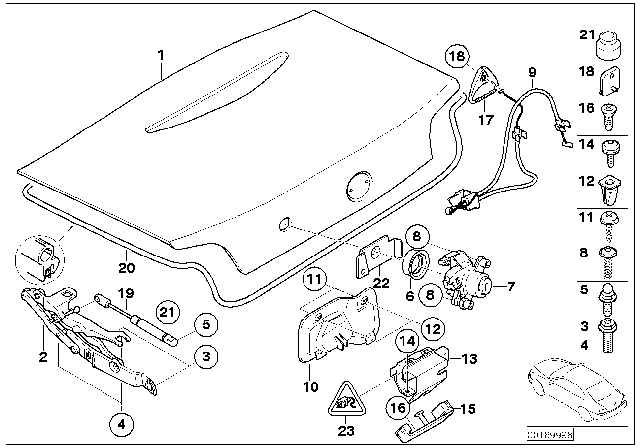 2008 BMW Z4 M  Gas Pressurized Spring, Trunk Lid Diagram for 51247016186
