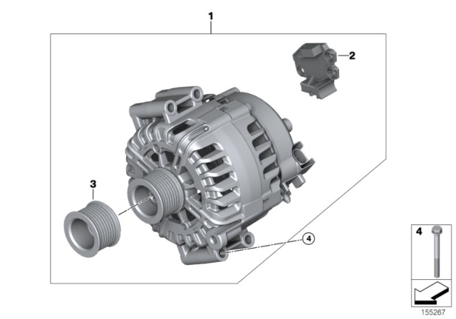 2010 BMW X5  Alternator Diagram for 12317560985